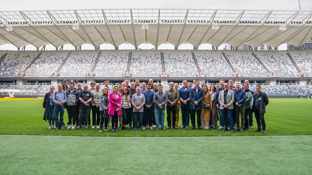 Participants at the 2024 Architects Study Tour at CommBank Stadium.