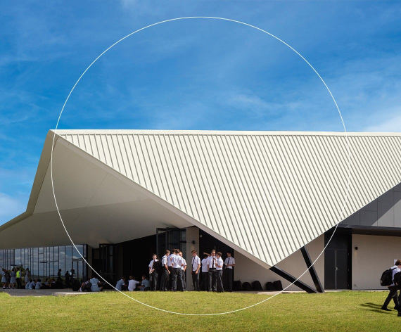 Penrith Anglican college with a COLORBOND steel Surfmist roof